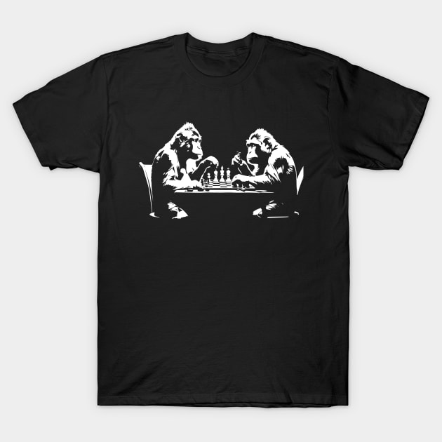 monkeys play chess T-Shirt by lkn